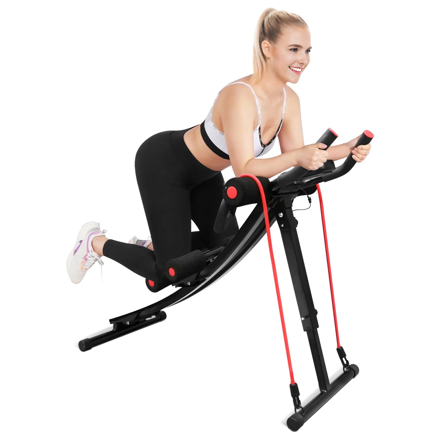 Fitness AB Machine Abdominal Trainers Core Workout Equipment 440 lbs Foldable Height Adjustable For Home Exercise Kit Whole Body
