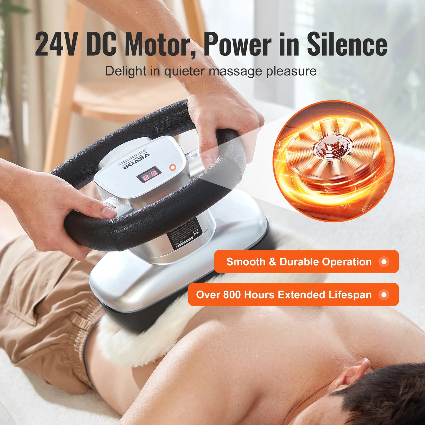 SucceBuy Chiropractic Massager Variable Speed Vibrating Therapy Handheld Body Massager for Muscle
