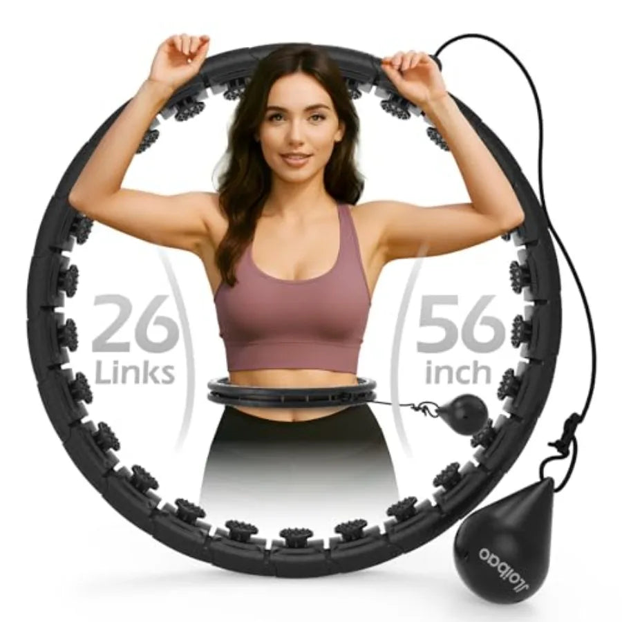 Weighted Hula Circle with/ 56-66 Inch for Adults Weight Loss, Infinity Fitness Hoop Plus Size, for Women Smart Exercise Equipme