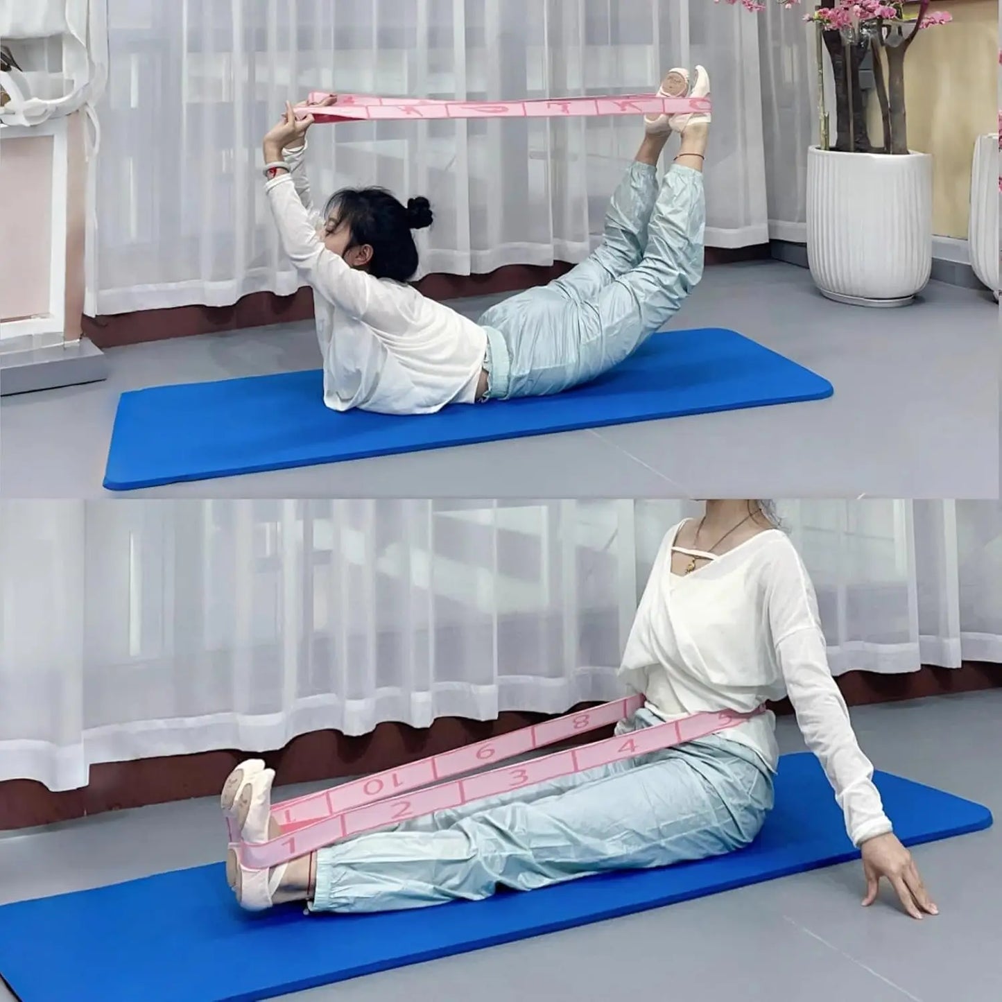 Multi-Loop Stretch Band for Yoga, Pilates, Ballet, Physical Therapy, Flexibility & Leg Stretching - Durable Stretching Equipment with 11 Loops