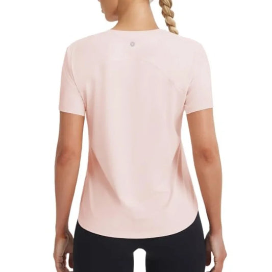 baleaf Ice Cooling Short Sleeve Workout Tops for Women Running Shirts UPF 50+ Athletic Tennis Yoga Split Back Quick Dry