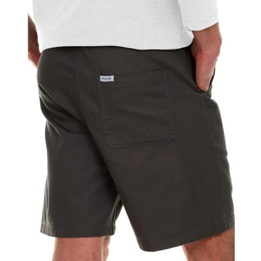 Wrangler Big and Tall Men's Twill Casual Half-Elastic Shorts, 9-Inch Inseam, Classic Structured Fit