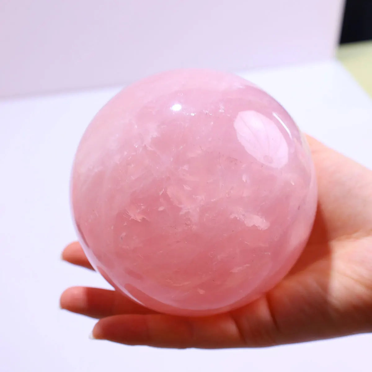 7-7.5cm Rose Quartz Sphere, Pink Crystal Ball, Home Decorations, Crystal Crafts, Reiki Healing Balls, Energy Balls - Gifts