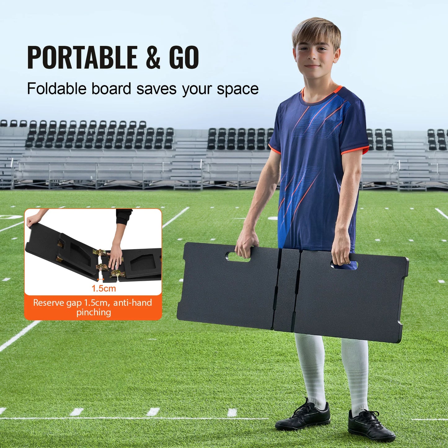 SucceBuy Soccer Rebounder Board 45"X13" Portable Soccer Wall with 2 Angles Rebound for Kids and Adults Passing&Shooting Practice
