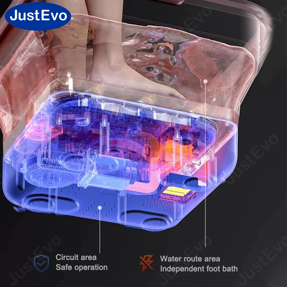 Smart Remote Foot Spa Massager, Foldable Soaking Tub With 18 Tai Chi Beads, Turbo Heating & Safe Separation Basin