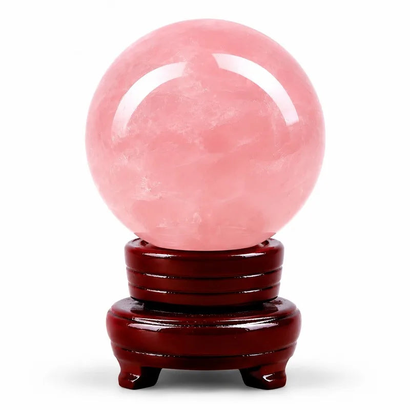 1 beautiful polished rose quartz crystal ball, random style, pink rose quartz ball, mineral collectible, perfect home collection art decoration, unique holiday gift, ideal choice for crystal enthusiasts