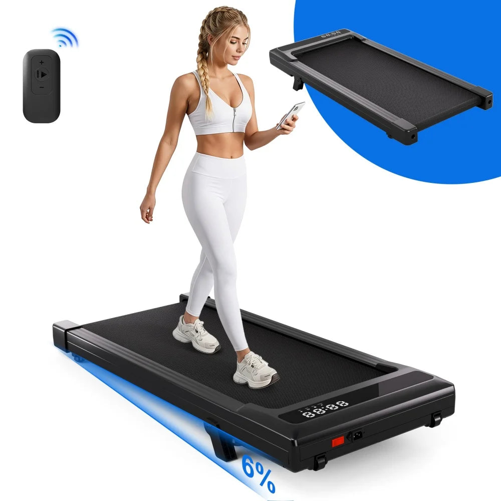 Foldable Treadmill 6% Incline 3.8mph/6kph Walking Pad for Home Treadmills LCD Screen 2.5HP Motor Exercise Machine Max 300lbs