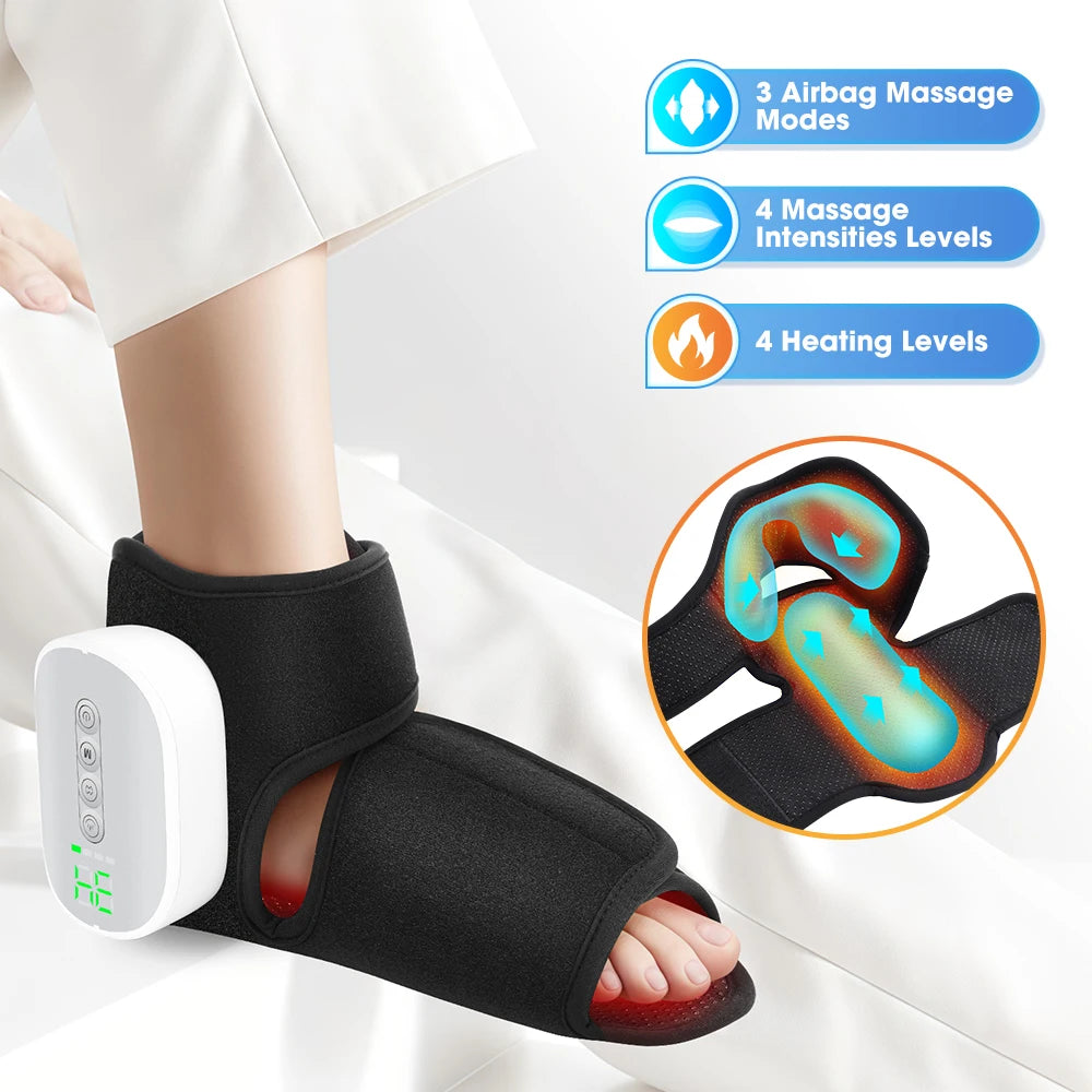 Wireless Air Pressure Ankle Massager,Electric Heating Foot Airbag Compression Massage,Ankle Joint Sole Kneading Muscle Relax
