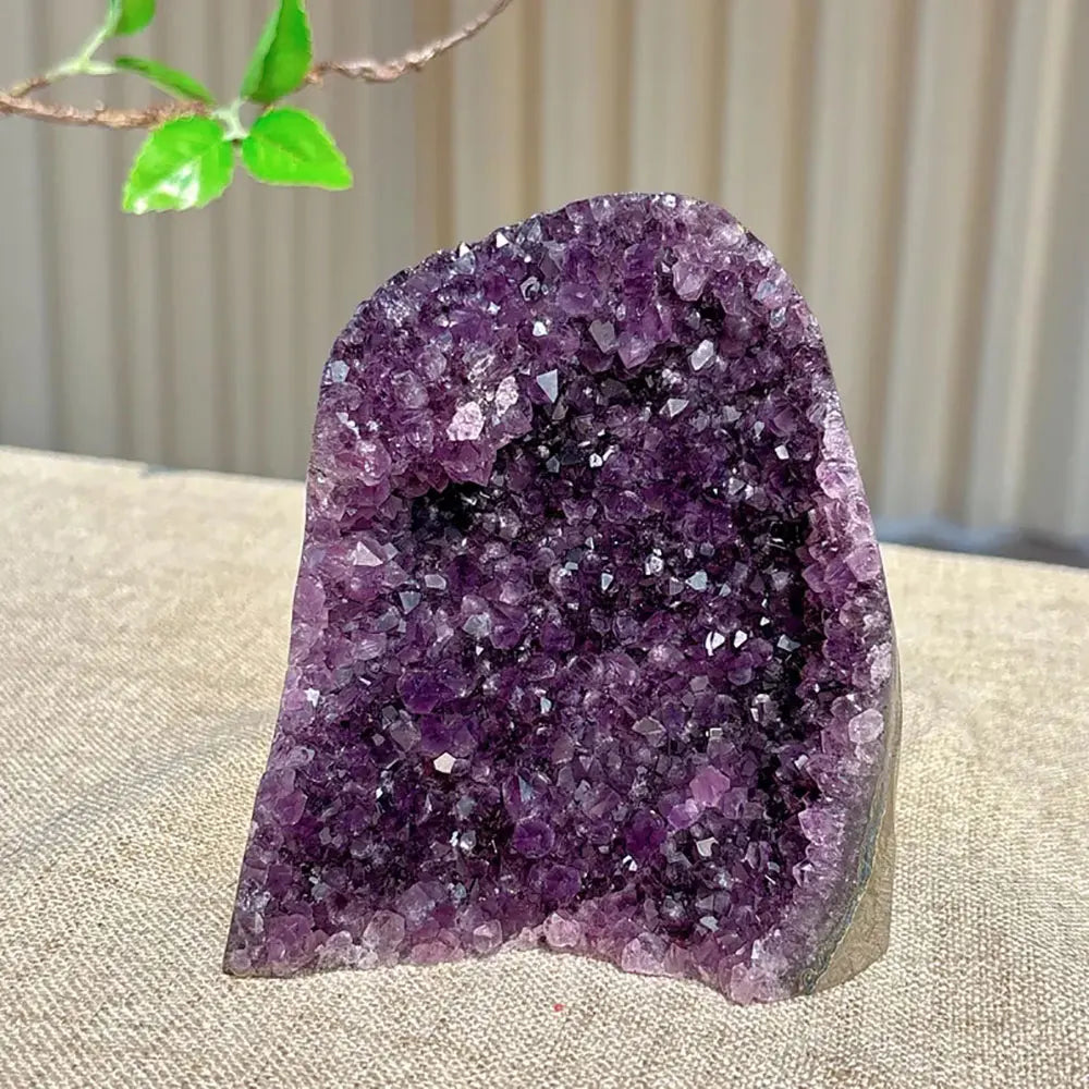 200-300g Brazilian Amethyst Crystal Cluster Natural Deep Purple Decorative Stone Rough Texture Gift for Home and Office Decor