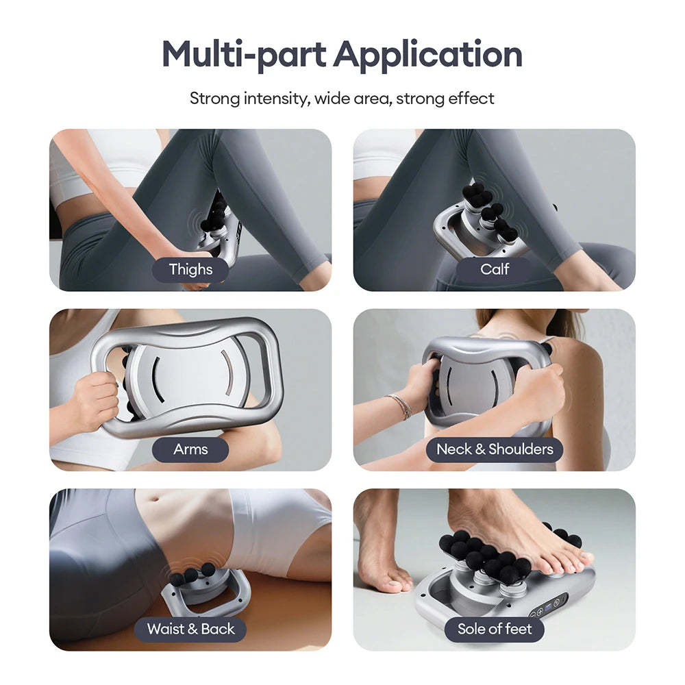 42 Heads Fascia Gun Wireless Vibration Body Massage Gun 9 Speed Red Light Deep Tissue Muscle Relax Massager for Gym Office Home