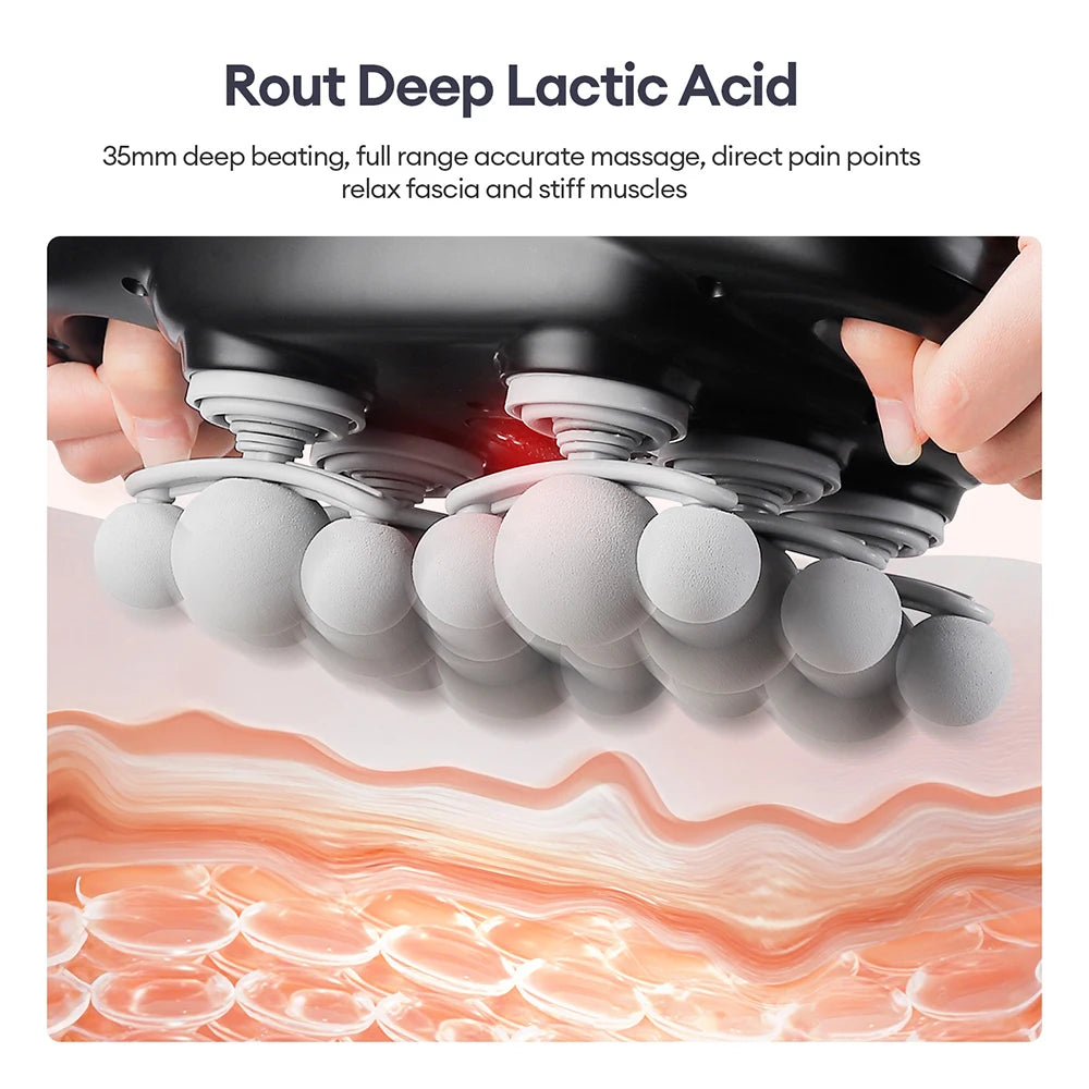 18/24 Heads Fascia Gun Red Light Deep Tissue Muscle Massager Wireless Massage Gun for Back Waist Leg Body Muscle Relaxation Home Gym