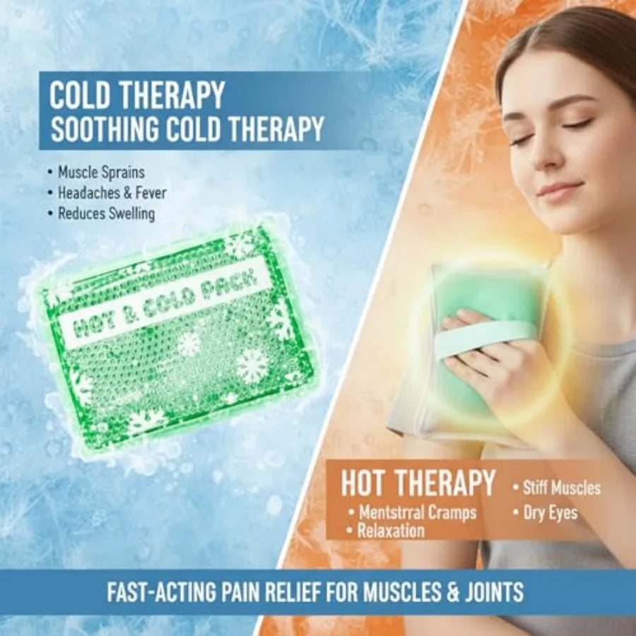 Gel Ice Pack Ice Bag with Strap-1 Pack Reusable Hot and Cold Pack Compress for Knee, Shoulder, Feet, Back, Ankle, Neck, Hip, El