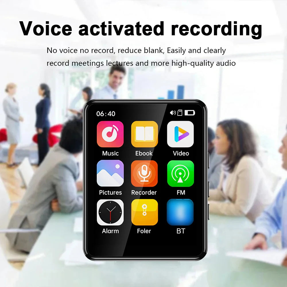 2.4 Inch Full Touch Screen MP3 MP4 Player with Speaker BT with Built in Speaker TF Card Expansion Supports for E-book Reading