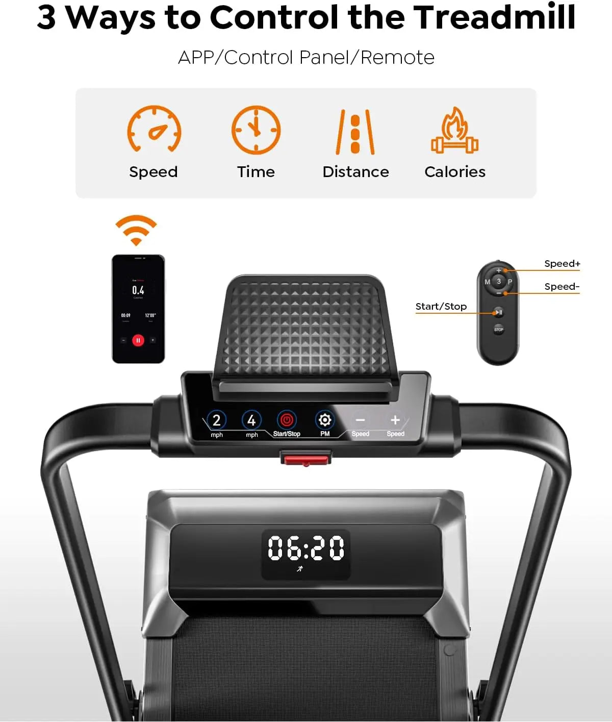 2 in 1 Foldable Treadmill with Incline, 300lbs Capacity Under Desk Walking Pad with App Remote LED Display