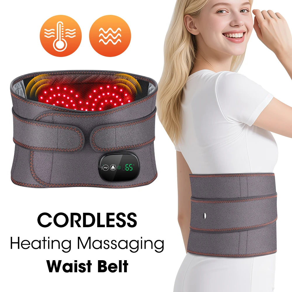 Electric Heating Waist Massager Belts Vibration Hot Compress Brace Belt Back Lumbar Fatigue Relax Massage Machine Heated Pad