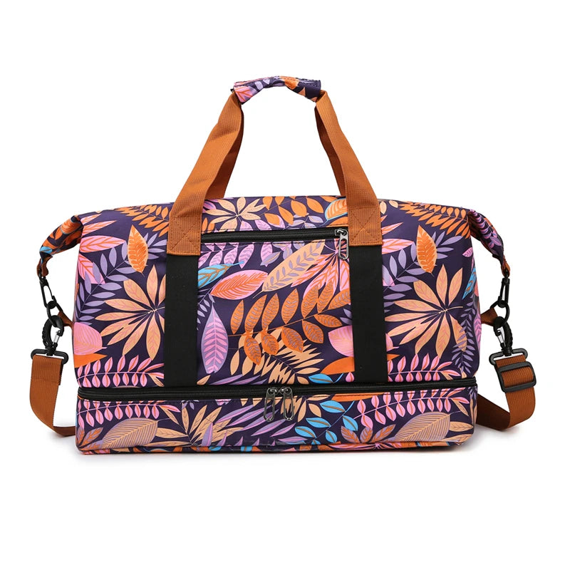 Women Weekender Duffel Bag Waterproof Fitness Storage Handbag Large Capacity Everyday Overnight Bag Female Yoga Handbag