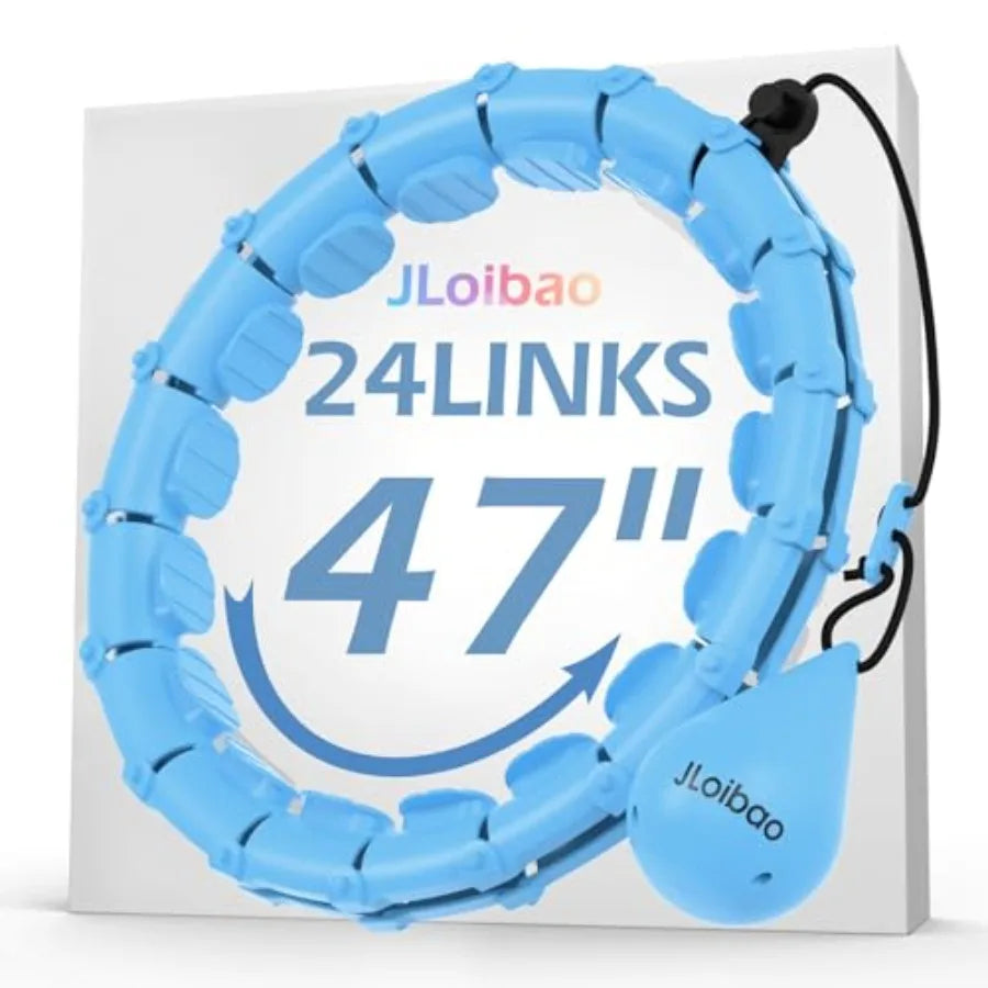 Weighted Hula Circle with 24 Links for Adults Weight Loss, Infinity Fitness Hoop Plus Size, for Women Smart Exercise Equipment
