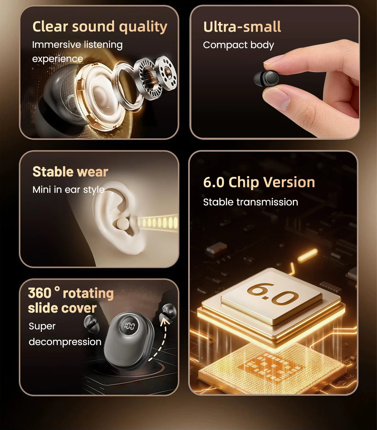 SK55 Bluetooth Wireless Earbuds Sleep Earphones, Bluetooth 6.0, Noise-Canceling Earphones.Improves Sleep Quality, Zero Pressure On The Ears When Sleeping On Your Side, Invisible Flat-head Earphones, Suitable For Travel And Si
