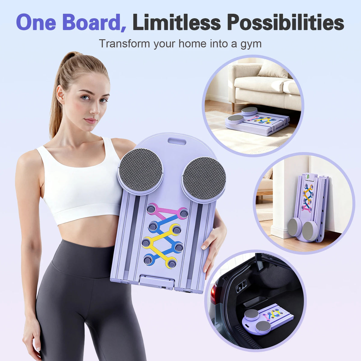 15-in-1 Abdominal Pilates Board Full-Body Training Pilates Multifunction Resistance Bands Ab Workout for Office Outdoor Home