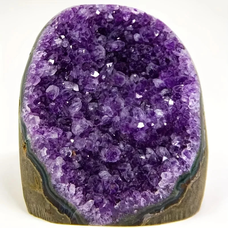 200-300g Brazilian Amethyst Crystal Cluster Natural Deep Purple Decorative Stone Rough Texture Gift for Home and Office Decor