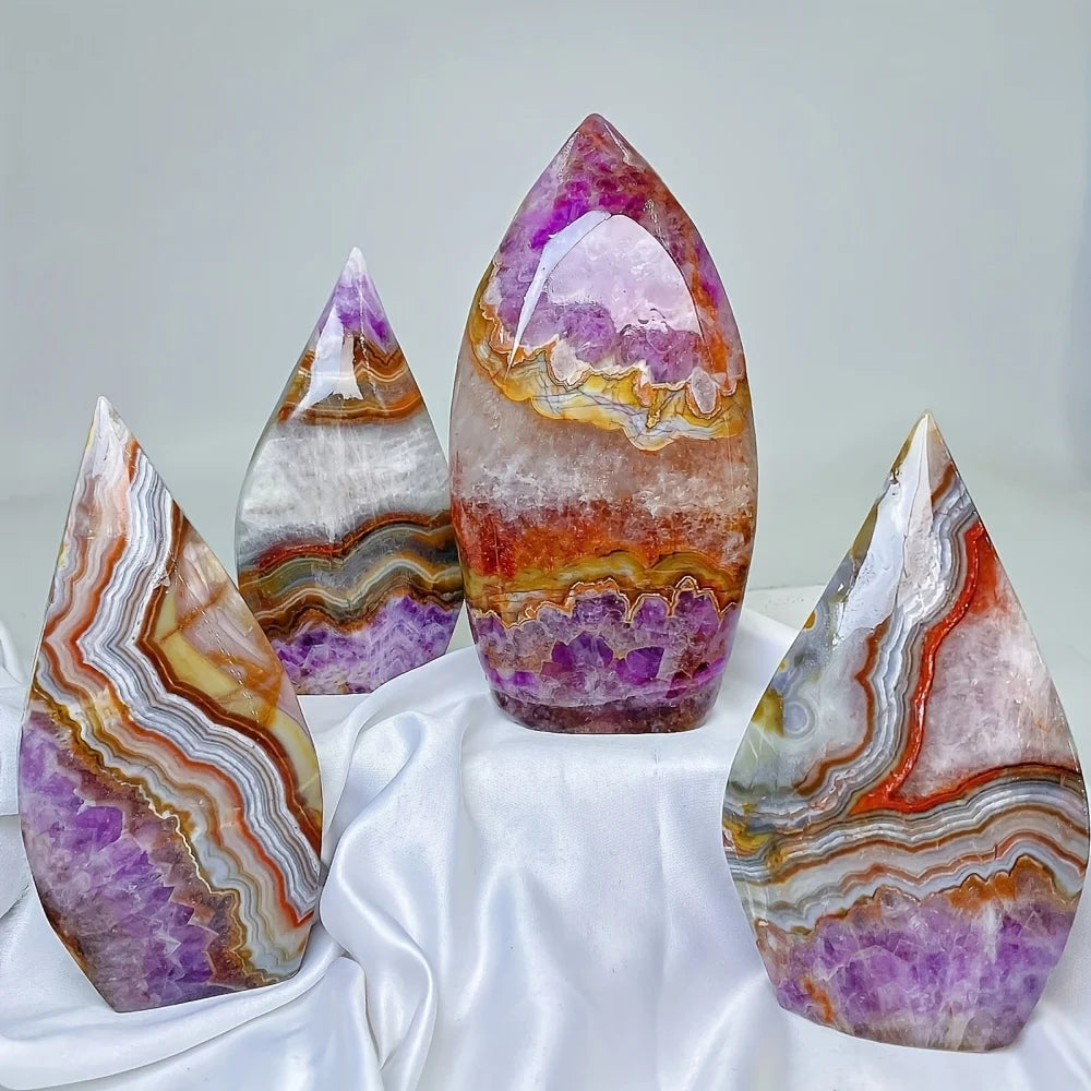 1pc Amethyst Agate Water Drop Ornament, Boho Style Natural Stone, Crystal Craft for Room Decor, Mother's Day & Christmas Gift