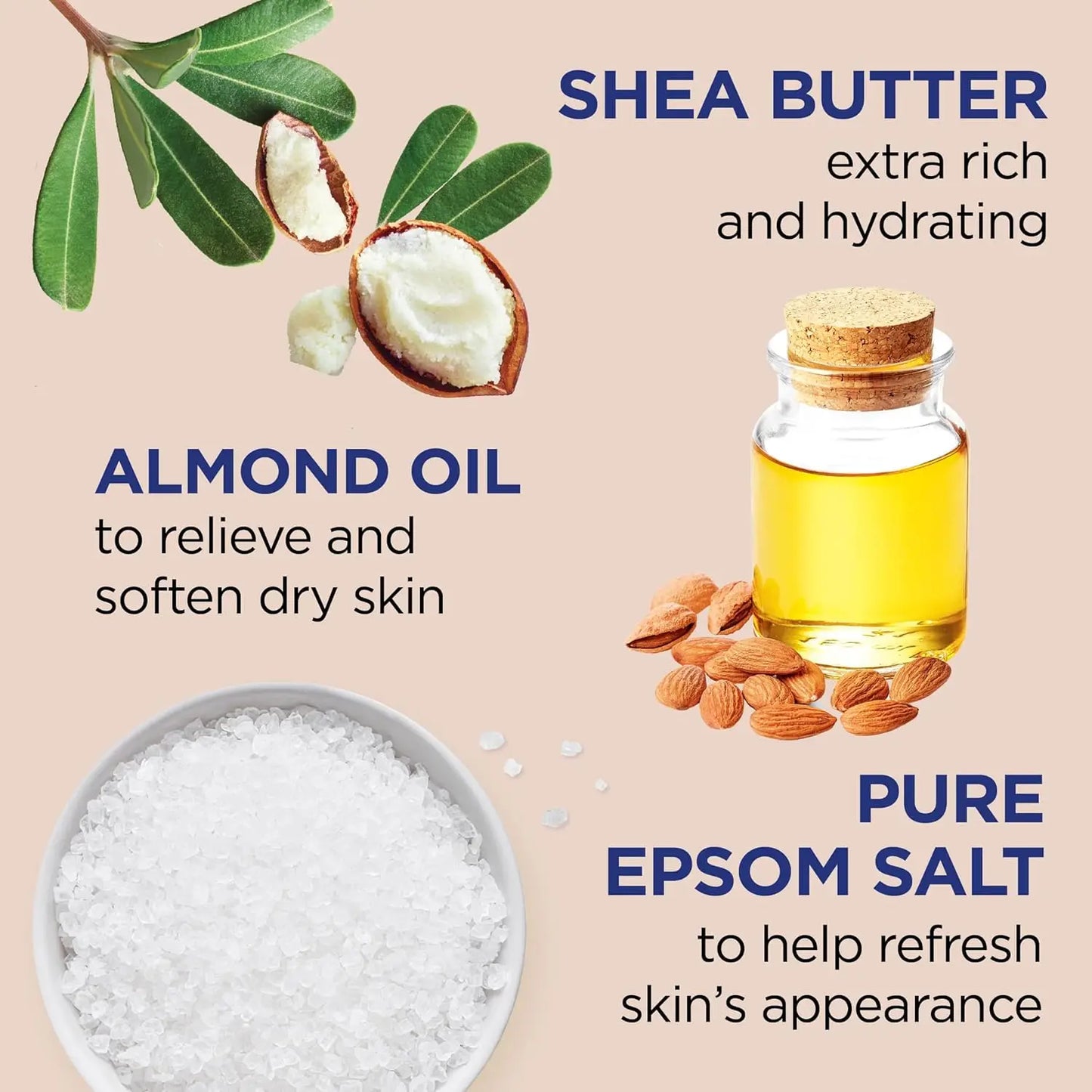 Foaming Bath with Pure Epsom Salt, Shea Butter & Almond Oil, 62.5 fl oz - Relaxing Bubble Bath for Stress Relief