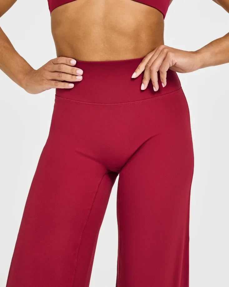 NCLAGEN SoftMotion Straight Leg Bottoms Women's Mid-Waist Yoga Pants GYM Leggings Naked Feel Pilates Running Sports Trousers