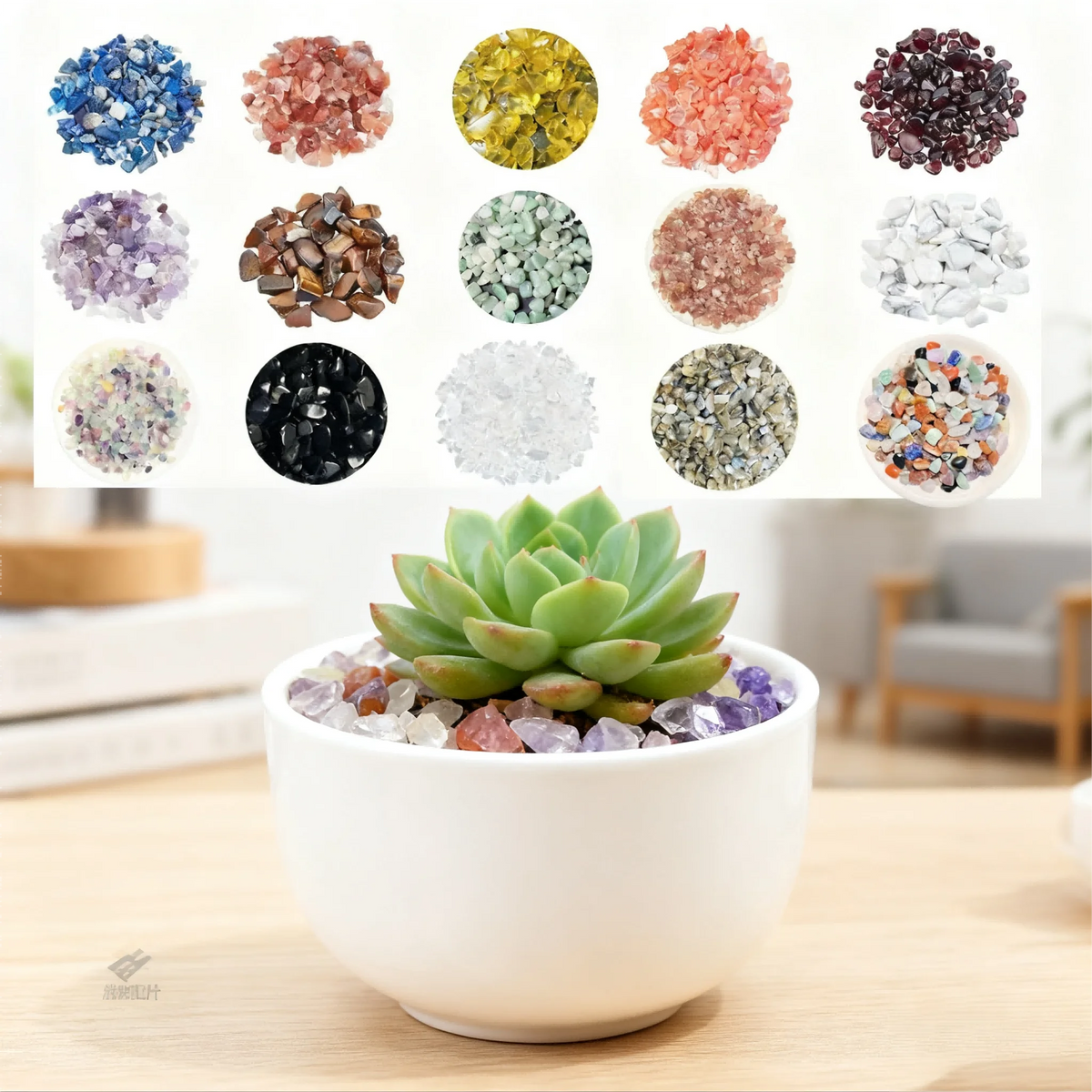 1 box of natural crystal broken stones, 15 styles, polished irregular shapes, mixed colors, suitable for jewelry making, gifts, gemstone fragments bead, non porous and diverse natural materials, random styles