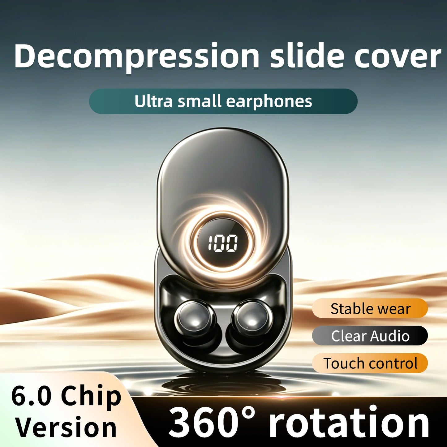 SK55 Bluetooth Wireless Earbuds Sleep Earphones, Bluetooth 6.0, Noise-Canceling Earphones.Improves Sleep Quality, Zero Pressure On The Ears When Sleeping On Your Side, Invisible Flat-head Earphones, Suitable For Travel And Si