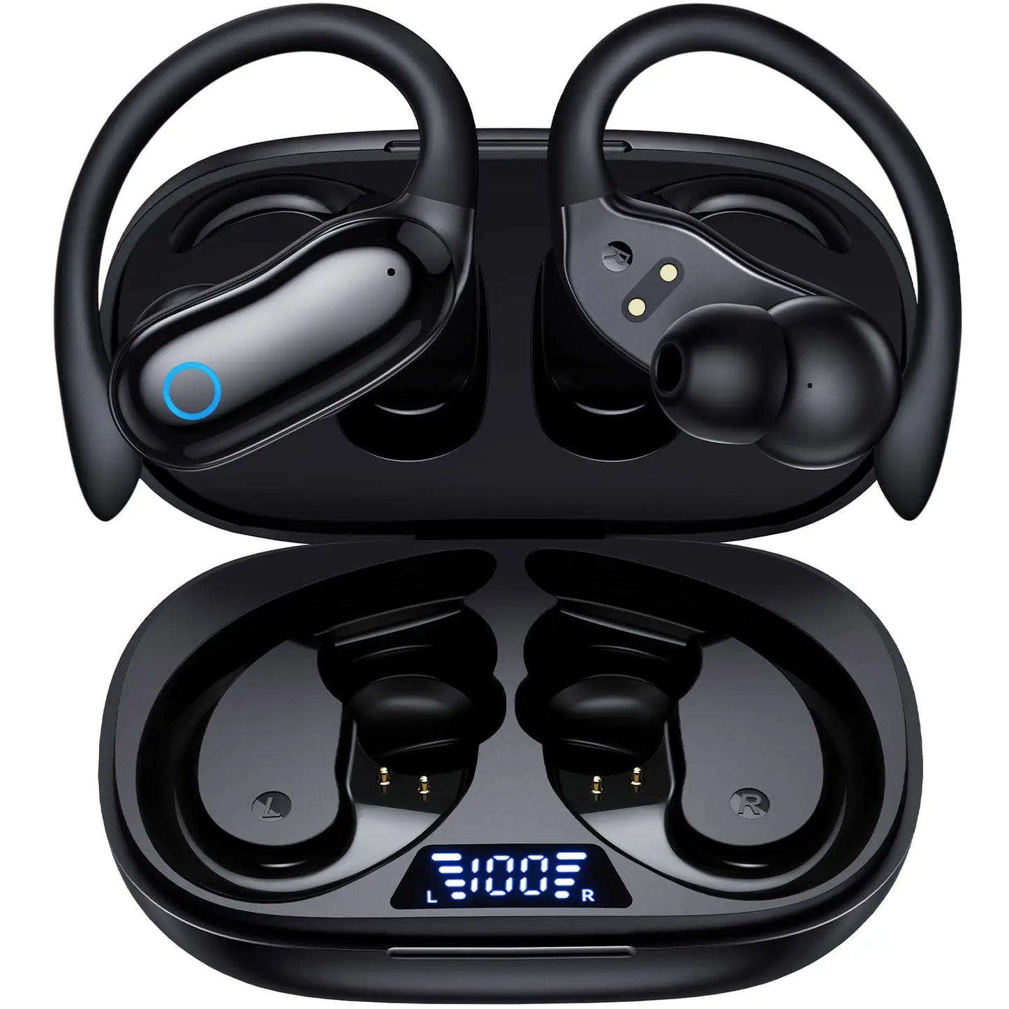 Active Noise Cancelling Ear Buds AI Translation Wireless Earbuds 96hrs Playback Bluetooth Headphones with Earhooks Microphone