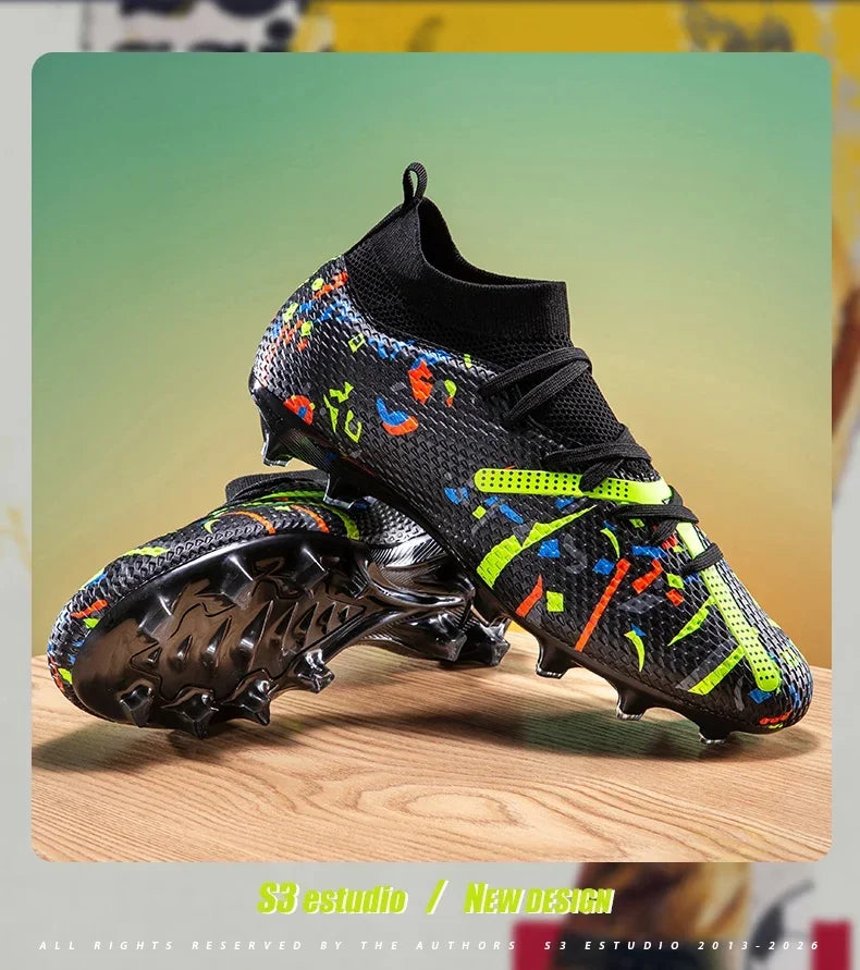 New Men Football Boots Match Sneakers Soccer Shoes Non-Slip Professional Training Shoes Grass Outdoor Sport Ultralight Unisex