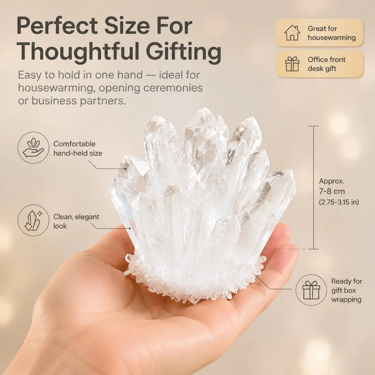 Natural high-quality white quartz crystal cluster flowers, with random styles, suitable for collecting and making high-end crystals, can be used for birthday gifts, women's gifts, scene decoration, desktop decoration