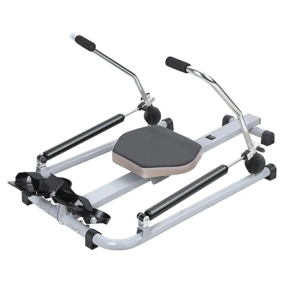 Home Hydraulic Rower With LCD Monitor Large Cushioned Seat, 265LBS Quiet Rowing Machine For Aerobic Exercise Fitness