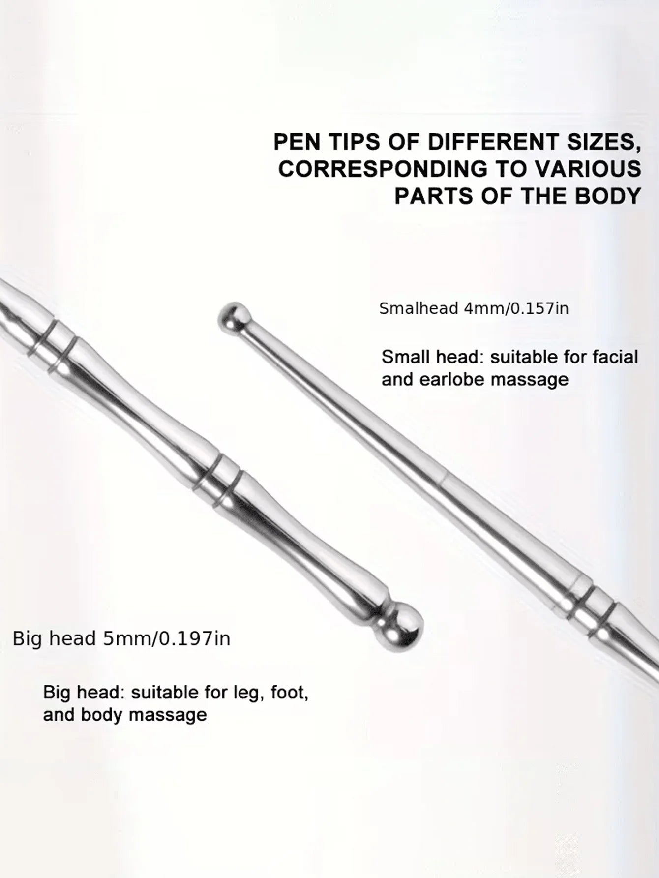 1pc Stainless Steel Acupressure Massage Pen, For Muscle Tension, Manual Stick, No Plastic Material, Suitable For Eyes, Face, Fee