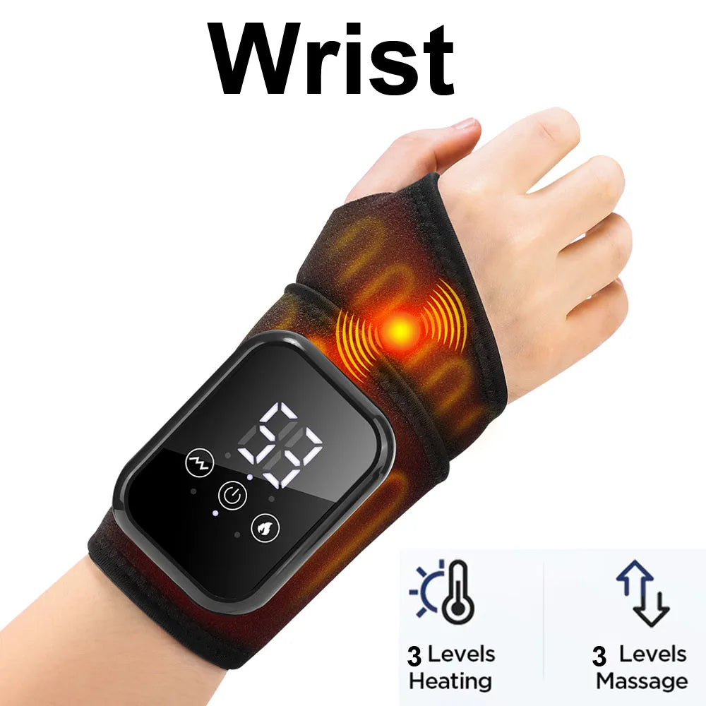 Heated Ankle Massager with Vibration, Hot Compress Ankle Support Wrap for Sprain Relief, Joint Protection Foot Brace