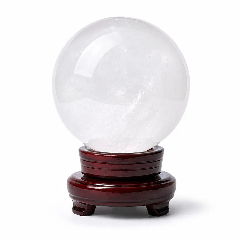 1 white quartz crystal ball, mineral specimen, random style, polished crystal ball, elegant decorative ornament, suitable for home office living room decoration, is the perfect birthday gift for family, friends, and crystal e