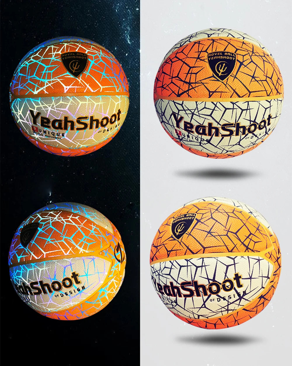 2026 Dark-Glowing Holographic Basketball - Light-Up Luminous Basketball for Outdoor Training And Nighttime Games