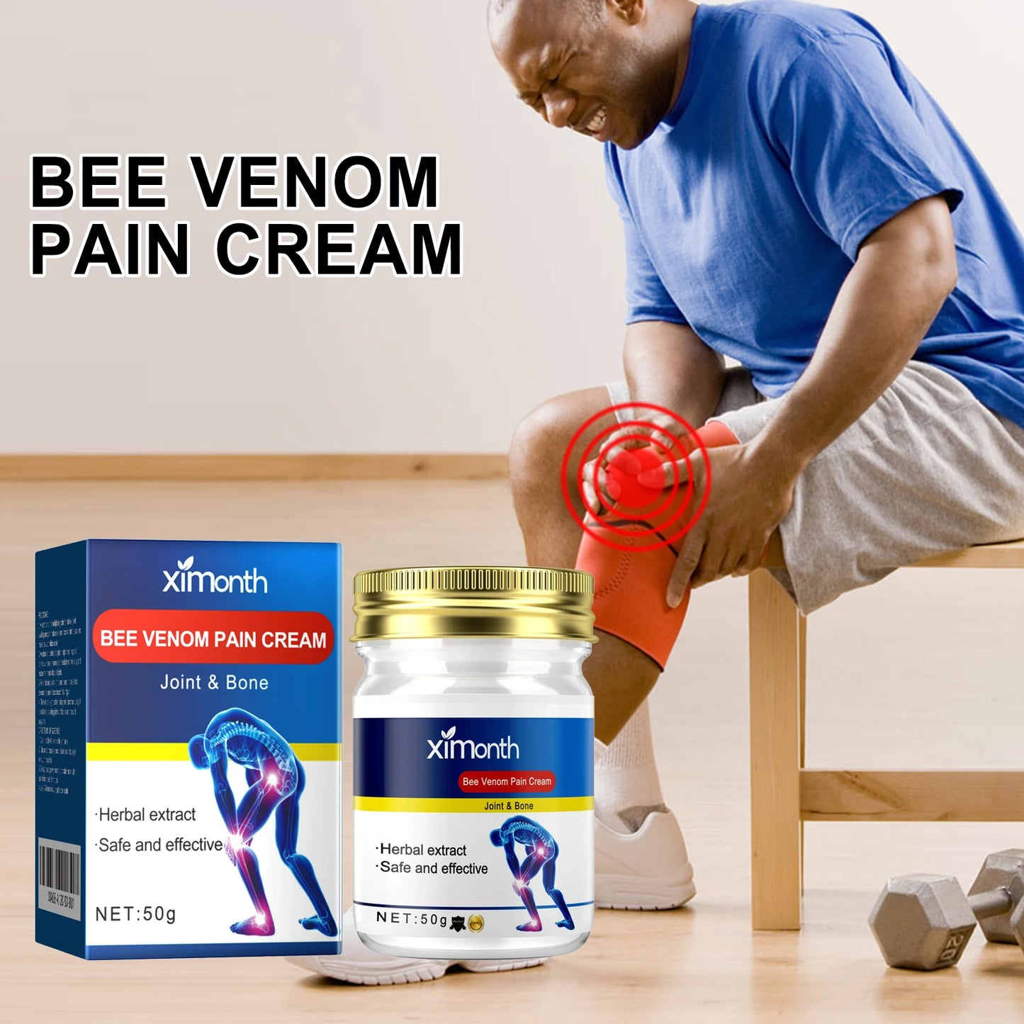 4pcs/set Ximonth Bee Venom Joint Care Cream, Relieve Lumbar Knee Muscle Pain Joint Care Cream