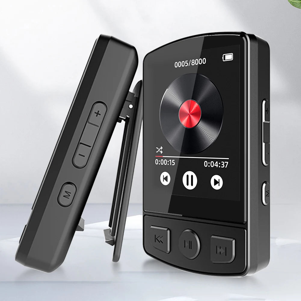 MP3 Player Portable Sport Clip Walkman Button Bluetooth-Compatible 5.2 Music Player 1.8inch Screen with FM Radio E-Book