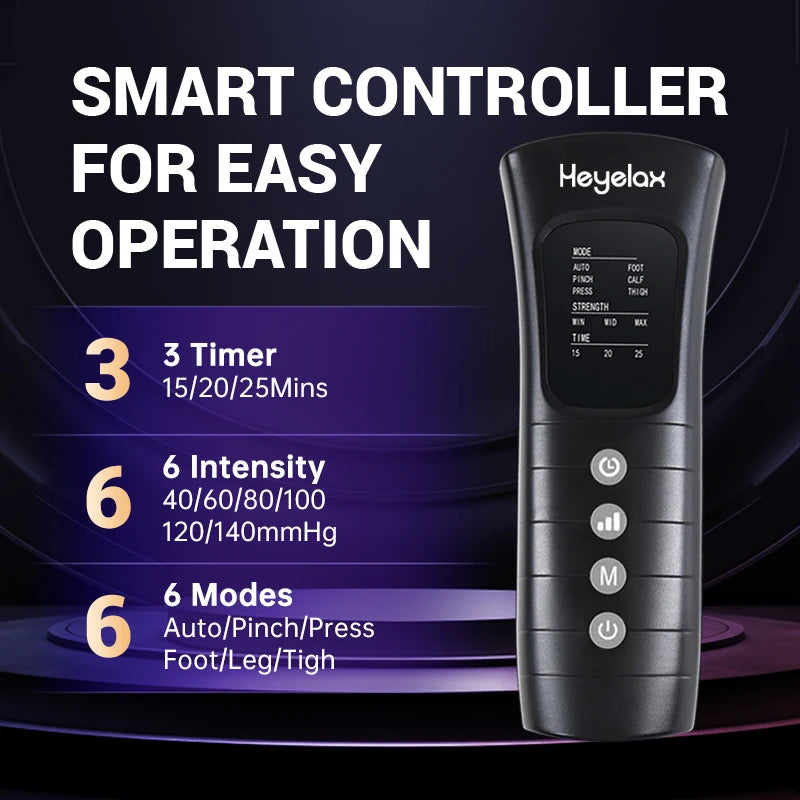Leg Compression Massager for Circulation and Pain Relief,Air Compression Boots for Fast Recovery, 6 Mode,6 Intensity