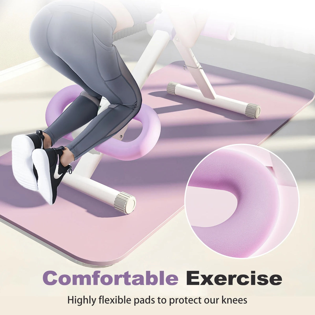 Foldable Ab Crunch Machine Core Workout Bench Adjustable Equipment Fitness Exercise Strength Resistance Bands for Home Gym