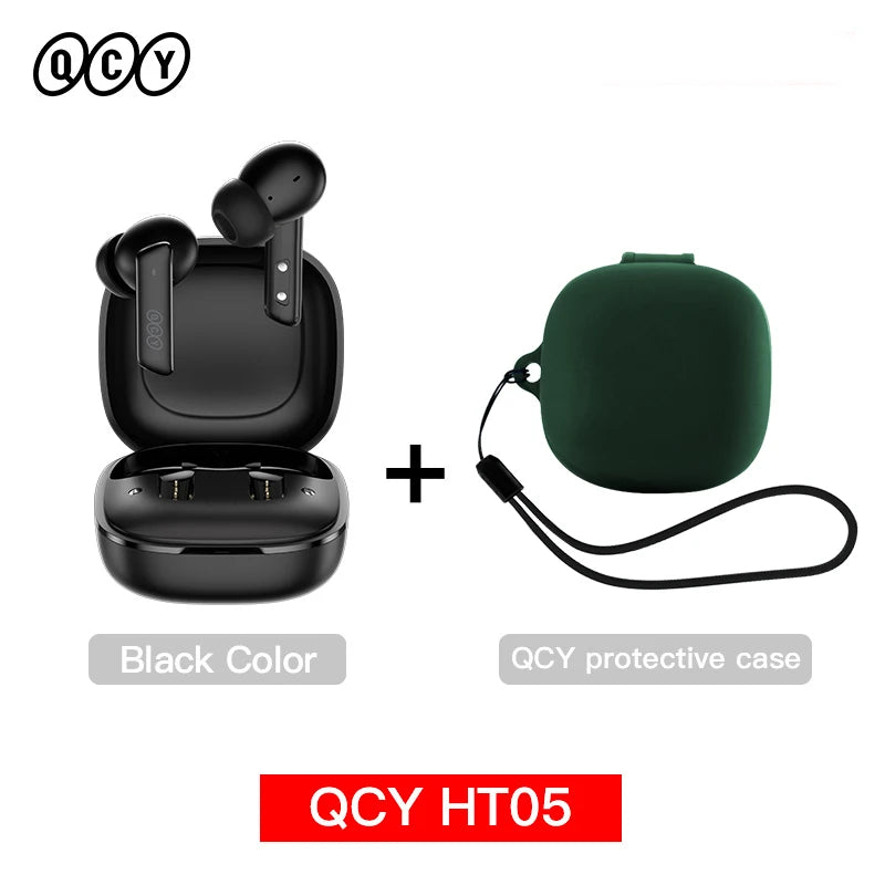QCY HT05 MeloBuds ANC Wireless Bluetooth 5.2 Earphones 40dB Active Noise Cancellation Headset In-Ear Mics Handfree Phone Earbuds