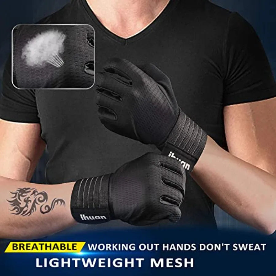 Workout Gloves for Men Full-Finger: Weight Lifting for Men, Gym Full Hand Gloves for Weightlifting, Deadlift
