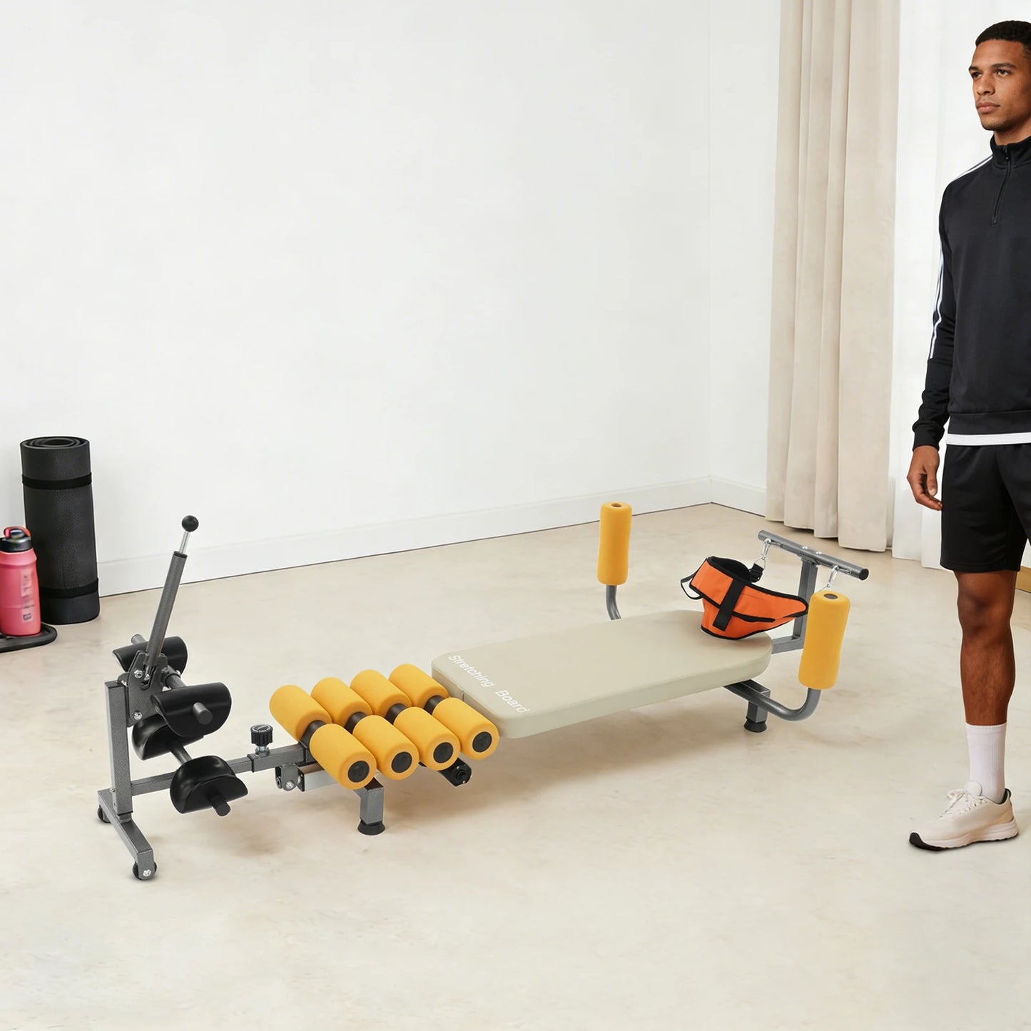 Electric Stretching Bench, Adjustable Back Stretching Machine with Remote Control & 8 Gears Length for Neck Back Relief