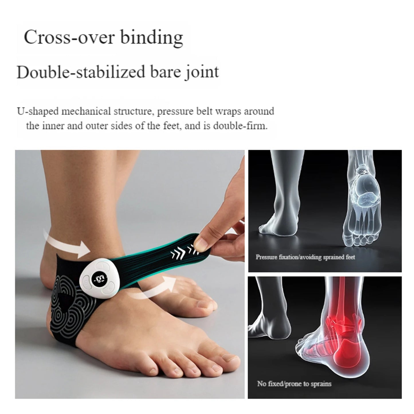 EMS Pulse Ankle Massager Lightweight Sports Ankle Support Breathable Joint Protection Gear Anti Sprain Injury