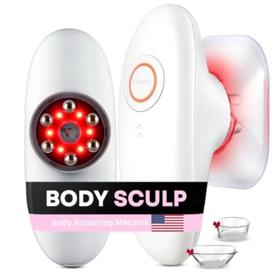 3-in-1 Body Sculpting Machine Thermoslim Cellulite Massager with Cupping and Red Light Therapy for Belly Skin Back Waist Legs a