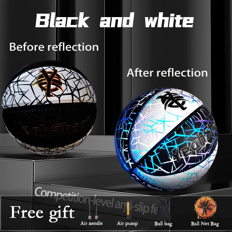 2026 Dark-Glowing Holographic Basketball - Light-Up Luminous Basketball for Outdoor Training And Nighttime Games