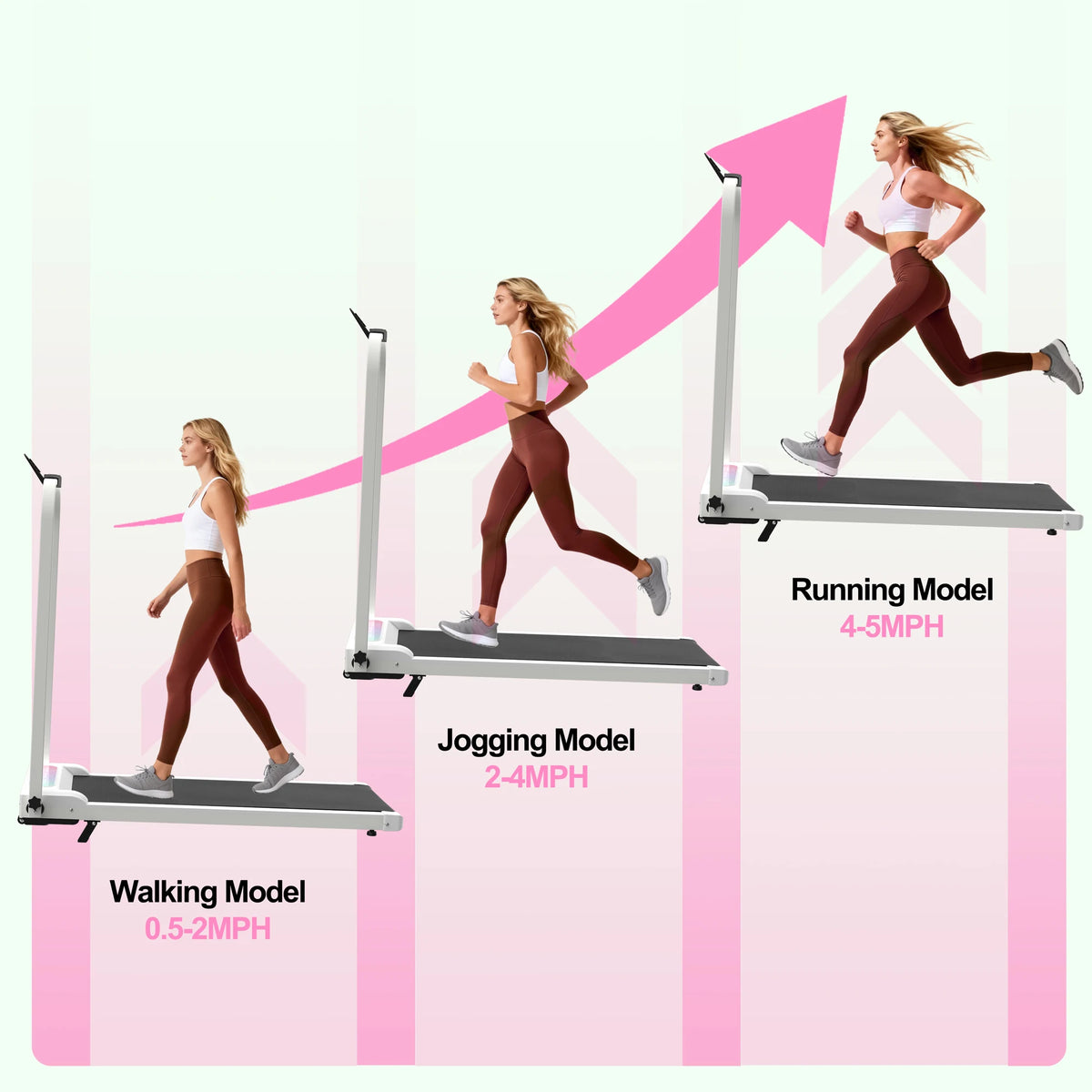 2.0HP Foldable Treadmill with Incline & Handle, 2-in-1 Under Desk Walking Pad with Vibration Plate, Portable Running Machine for Home Office Small Spaces, 300LBS Capacity