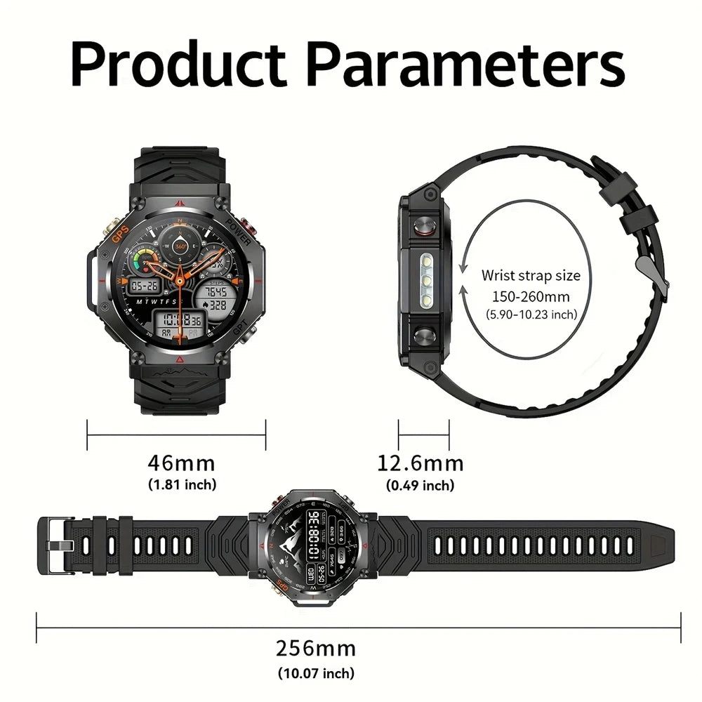 SENBONO GPS Smart Watch Men Built-in GPS Bluetooth Call AI GPT Fitness Tracker Waterproof Military Sports Smartwatch for Men