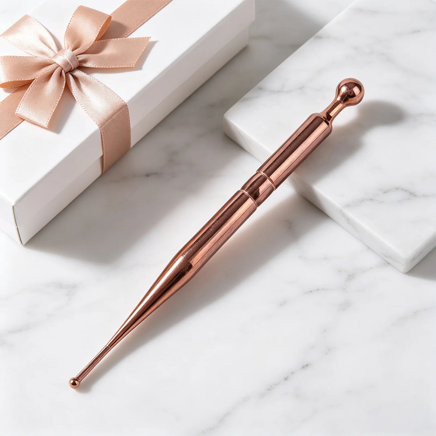 Pure Copper Massage Wand Lightweight Trigger Point Massage Acupressure Pen Dual Tip Tool for Nasal Hygiene Reflexology Wellness